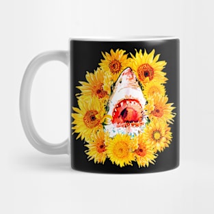 Shark SunFlower Gift Women Mug